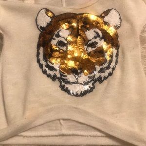 Sequin Tiger Face T size 2t